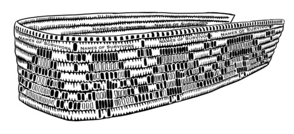 A design rendering of the monument, which will be 60 feet long and seven feet tall. (SDC photo)
