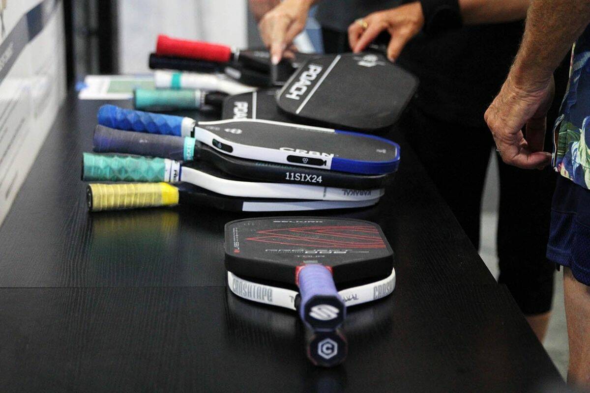 An unusually loud sound or a spongy paddle face can be early signs of a &ldquo;crushed&rdquo; pickleball paddle, which some say alters how the ball comes off the face. (Photo courtesy of Vancouver Island Pickleball)