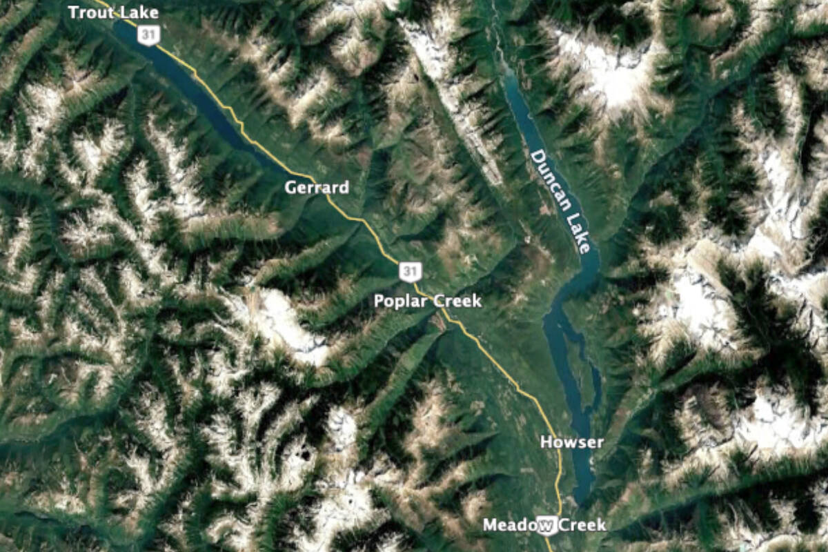 Highway 31 is unpaved for approximately 67 kilometres between Marblehead and Trout Lake. (Google)