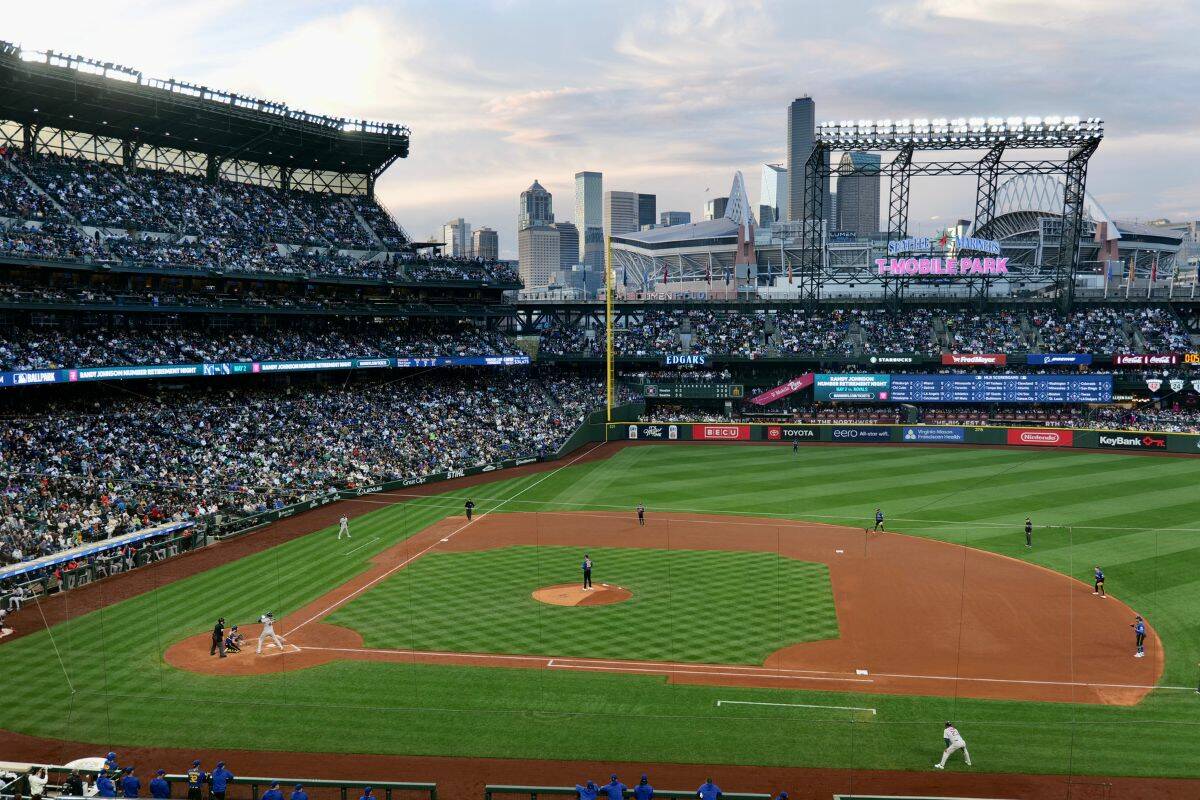 Nearly 45,000 fans watched the Seattle Mariners take down the Houston Astros 9-6 on April 10 at T-Mobile Park. (Tony Trozzo/Victoria News)